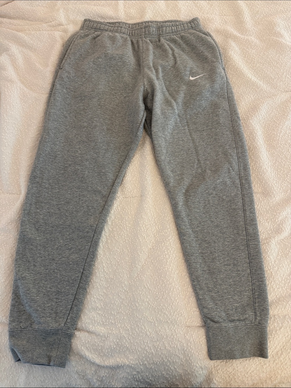 Nike Unisex Grey Fleece Joggers - Comfortable Everyday Bottoms